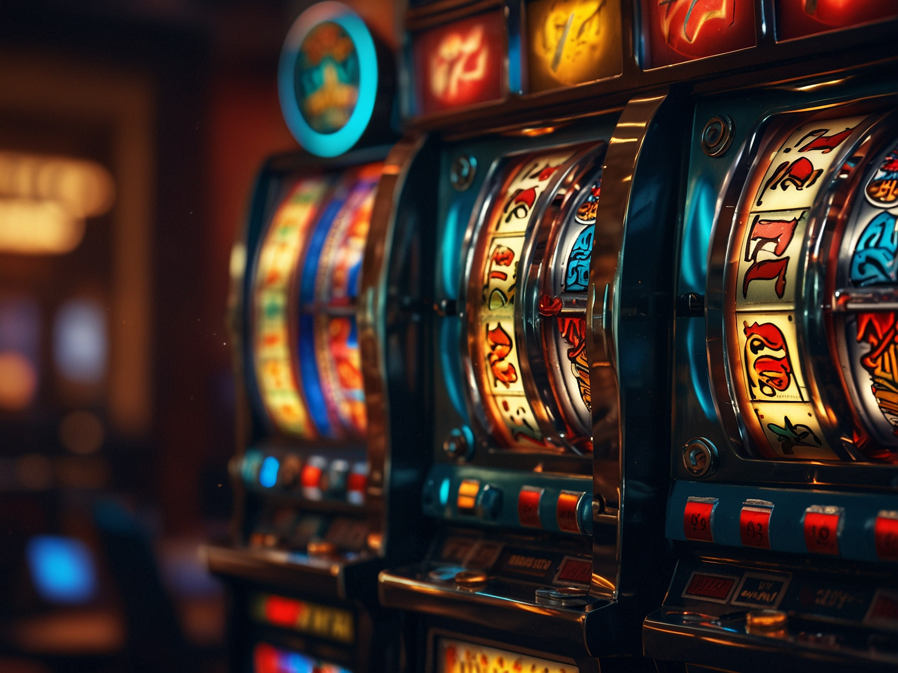 Baner automaty do gry z kolorowymi bębnami i wygraną